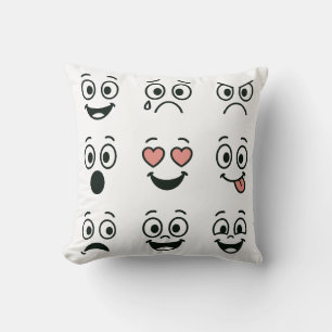 Coussin Visage d'émoji à main artistique