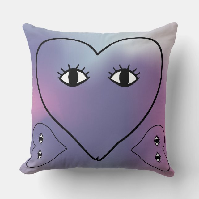 Coussin Visage des Coeurs d'amour mignons (Recto)