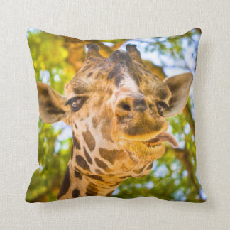 Coussin Visage drôle de girafe