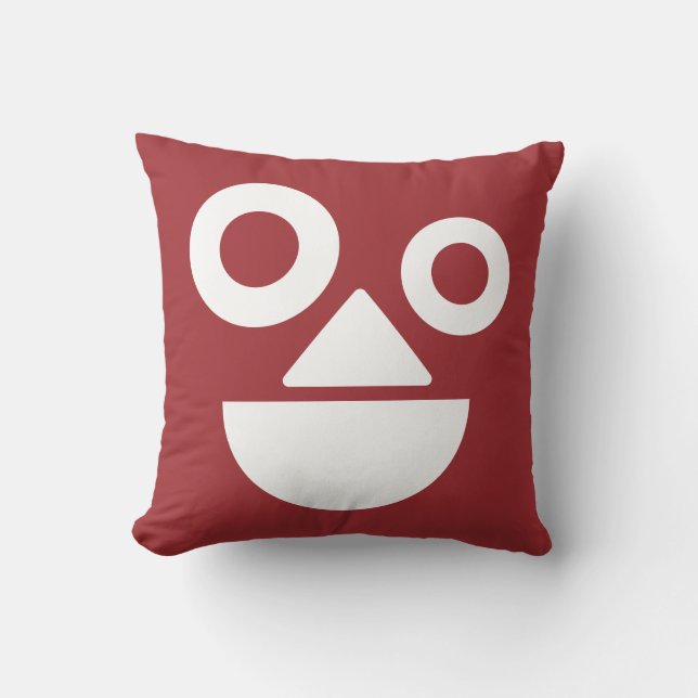 Coussin Visage ludique minimum drôle (Recto)