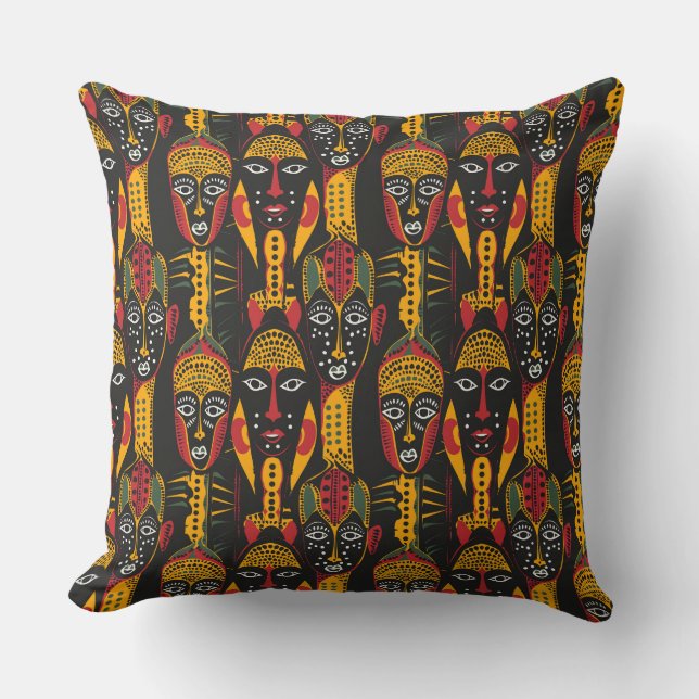 Coussin Visages africains Jeu d'oreiller (Recto)