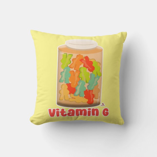 Coussin Vitamin G Meepboard Jeu Gummy Art Amusant (Recto)
