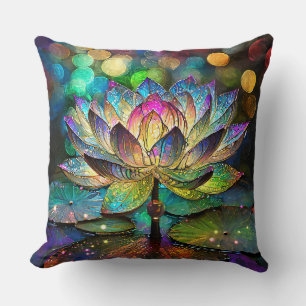 Coussin Vitre Fleur de Lotus Vibrante