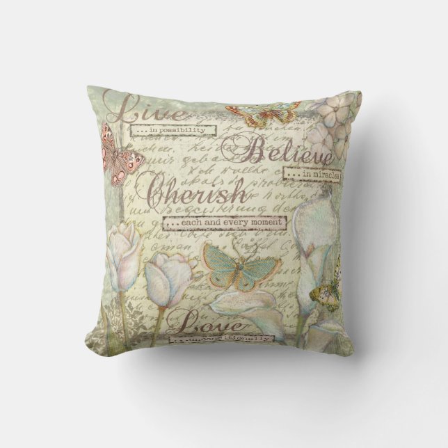 Coussin Vivant croyez aiment (Recto)