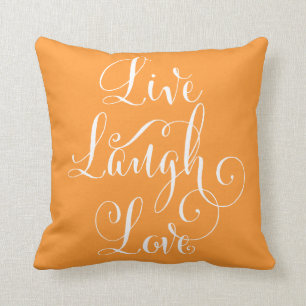 Coussin Vivent le carreau d'amour de rire - orange