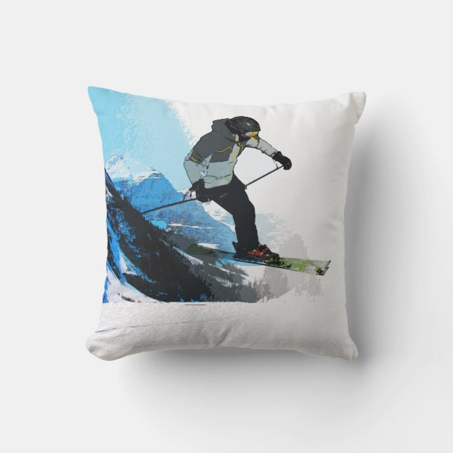 Coussin Vivez ! - Ski de descente (Recto)