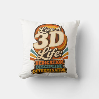 Coussin Vivez une vie 3D Rétro design inspirant