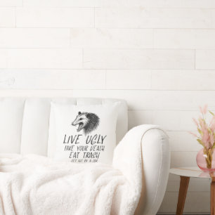 Coussin Vivez Vilain Fake Votre Mort Manger Trash Drôle Op