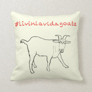 Coussin Vivre La Vie Chèvre Dessin de Chèvre Drôle et Mign