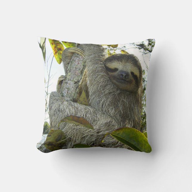 Coussin Vivre la vie comme une Sloth (Recto)