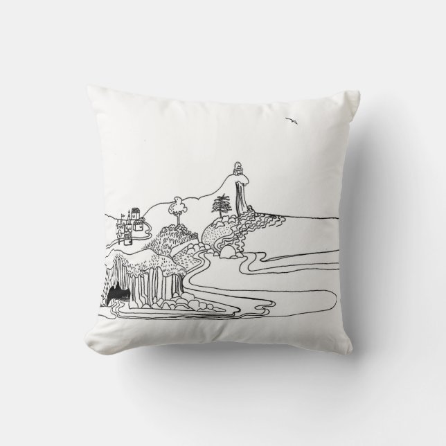 Coussin Vivre, l'amour, le rêve, la mouche - petit philoso (Recto)