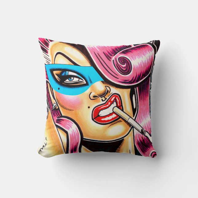 Coussin Vixen masqué (Recto)
