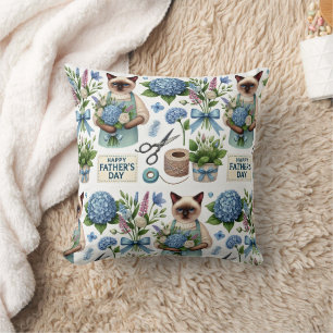 Coussin Voeux de Fête des pères Amoureux des chats pour le