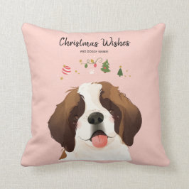 Coussin Voeux de Noël et baisers de chiens