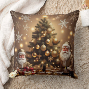 Coussin "Vœux de vacances dorés"