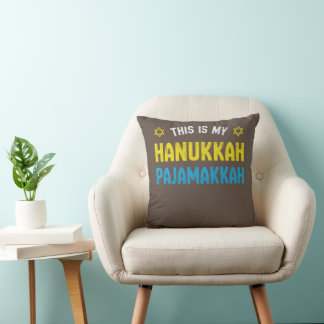 Coussin Voici Mon Pajamakkah Hanoukka, Funny Happy Hanukk