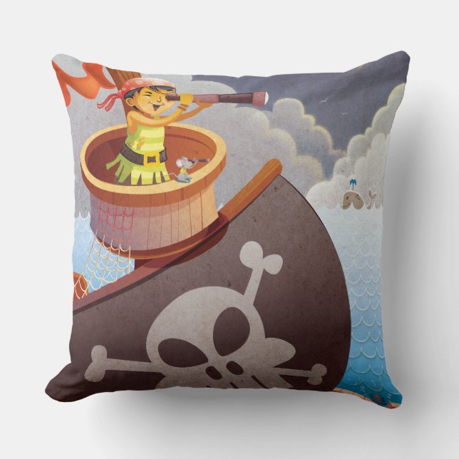 Coussin Voile avec pirates (Recto)