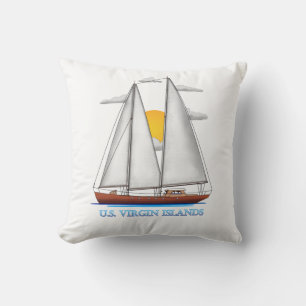 Coussin Voile nautique côtière des îles Vierges américaine