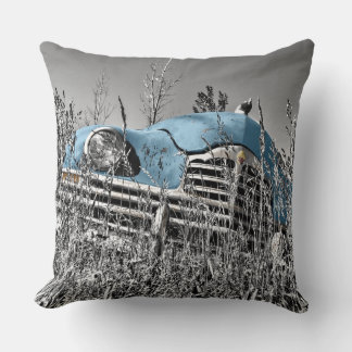 Coussin Voiture bleue vintage