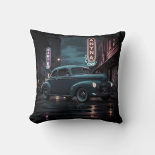 Coussin Voiture Classique des Années 1940 sous Lumières Né