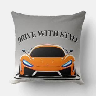 Coussin Voiture de sport vibrante avec néon lumineux