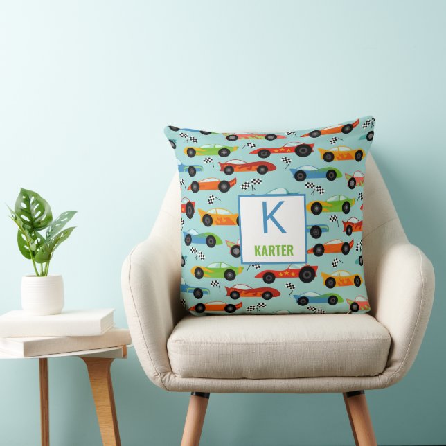 Coussin Voitures de course cool Enfants personnalisés (Chaise)