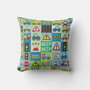 Coussin Voitures et camions motif enfants