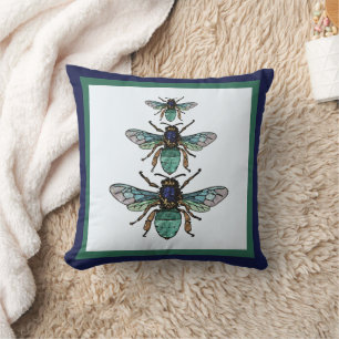 Coussin Vol de la parties scintillant abeilles lancer l'or