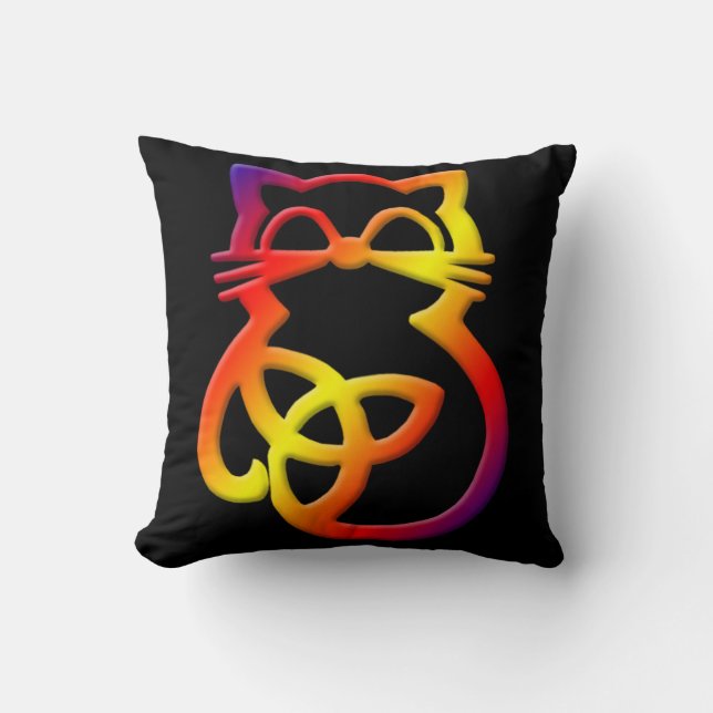 Coussin Volet à lancer cat céleste de trinité arc-en-ciel (Recto)