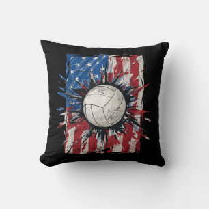 Coussin Volley-ball patriotique th de juillet Hommes USA F