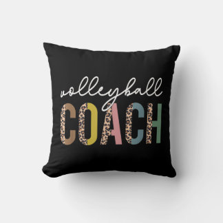 Coussin Volleyball Mom Leopard Volleyball Coach Team Gift
