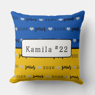 Coussin Volleyball personnalisé senior bleu et jaune 