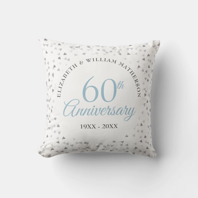 Coussin Vos coeurs du 60e anniversaire de la photo Mariage (Recto)