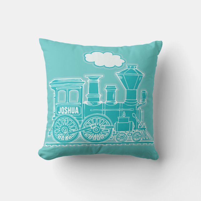 Coussin Votre carreau bleu turquoise de vapeur de fou (Recto)