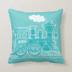 Coussin Votre carreau bleu turquoise de vapeur de fou