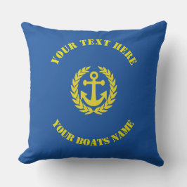 Coussin Votre conception nommée d'ancre de bateaux