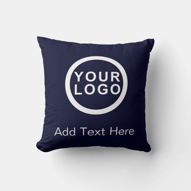 Coussin Votre logo d'entreprise | Texte Promo Marque Marin (Recto)