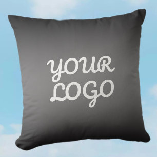 Coussin Votre logo et ombre de couleur gris foncé moderne