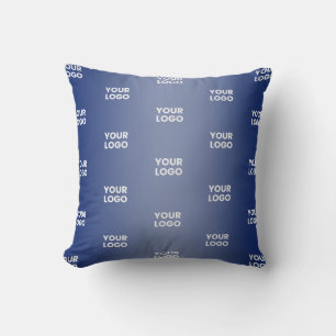 Coussin Votre logo Simple Répétition Logo Marine Blue Grad