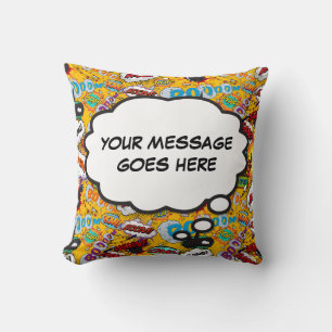 Coussin Votre message Pensé Bubble Fun Retro Comic Book