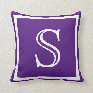 Coussin Votre monogramme personnalisé Purple Pillow