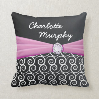 Coussin Votre nom Purple Silice Bling