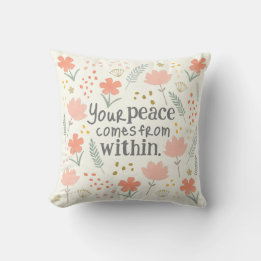 Coussin Votre paix vient de l'intérieur - citation inspira