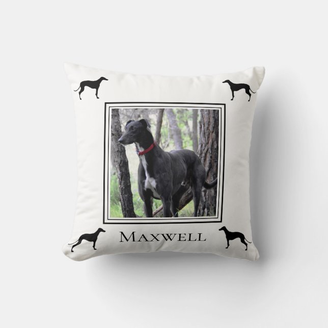 Coussin Votre photo Greyhound personnalisée (Recto)
