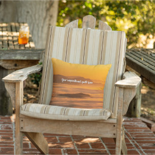 Coussin Votre soleil de texte personnalisé au-dessus du pa