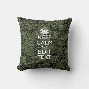 Coussin Votre texte Camouflage numérique Bois Conserver le