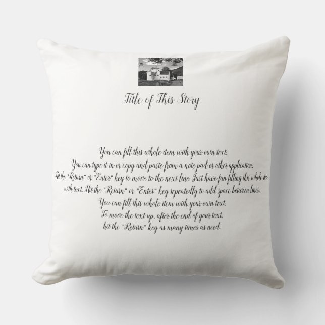 Coussin Votre texte et votre photo sur les éléments (Recto)