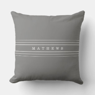 Coussin Votre texte personnalisé et vos bandes modernes   