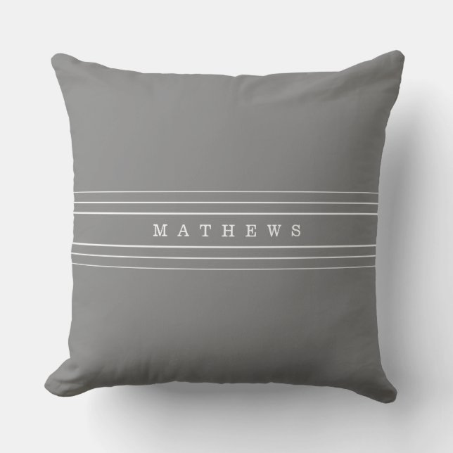 Coussin Votre texte personnalisé et vos bandes modernes |  (Recto)