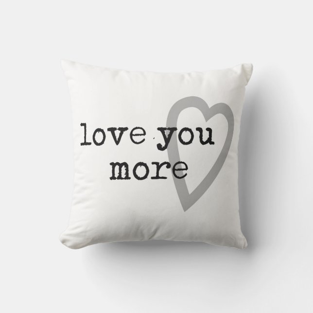 Coussin vous aimez plus moderne noir blanc gris coeur (Recto)